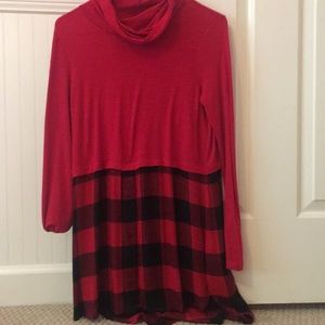 long sleeve red dress